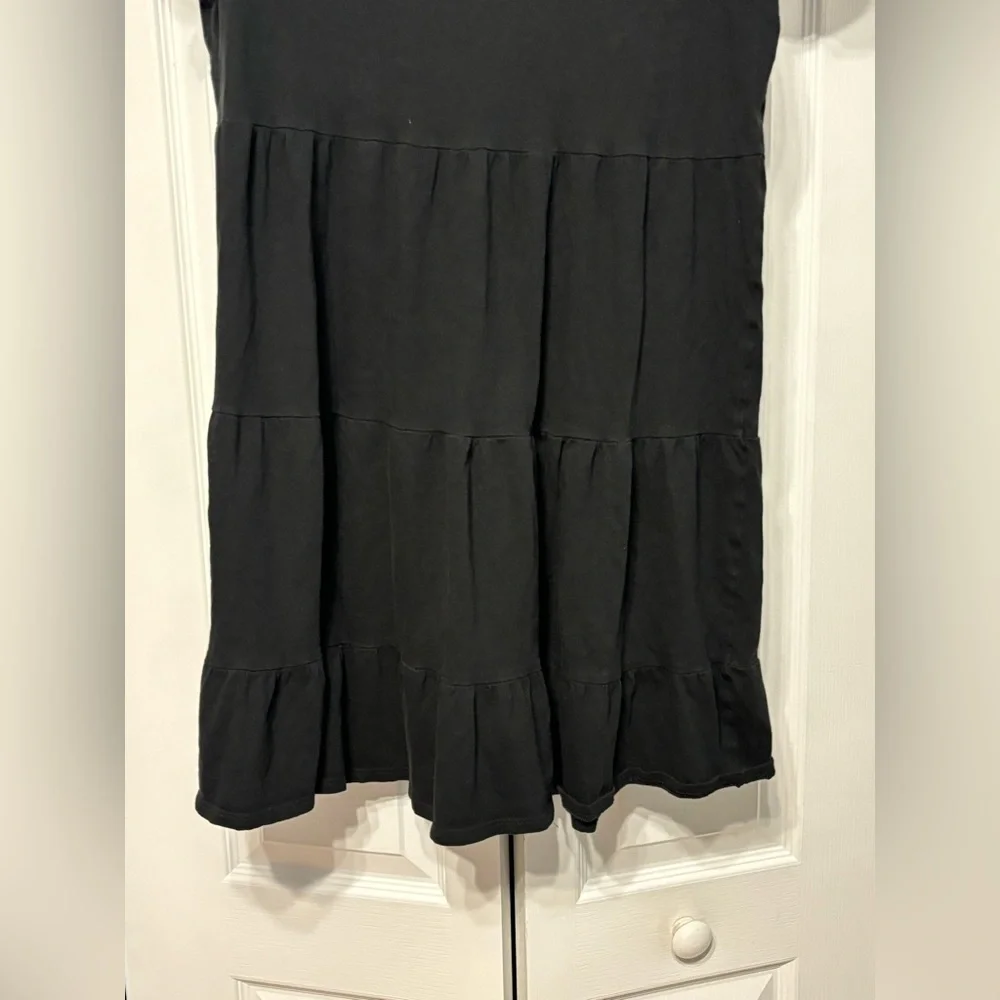 J.Crew Tiered Dress in Broken-In Jersey Black Size Small